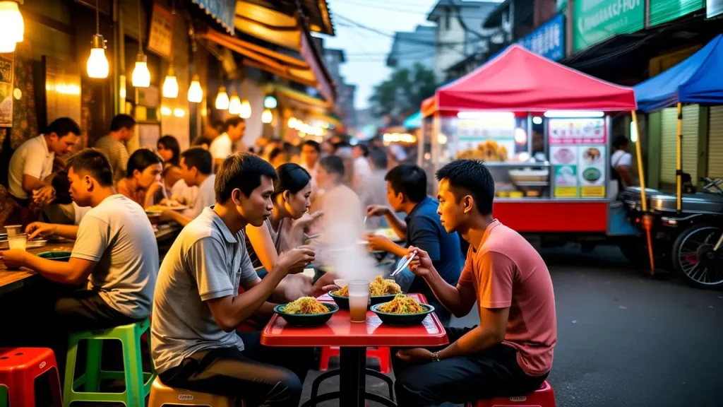 Suasana tempat makan murah di kawasan Gandaria Jakarta Selatan dengan beragam pilihan kuliner kaki lima dan warung legendaris.