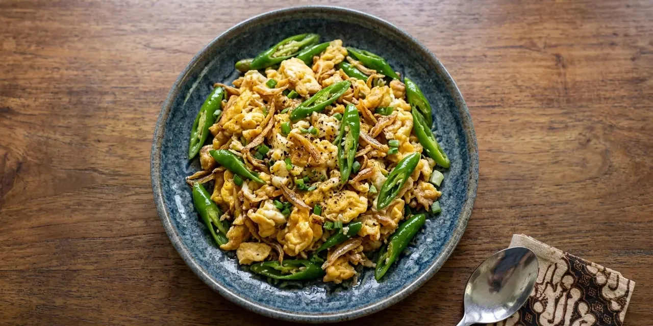 Resep Telur Orak Arik Teri Cabai Hijau, Lauk Gurih Pedas yang Praktis